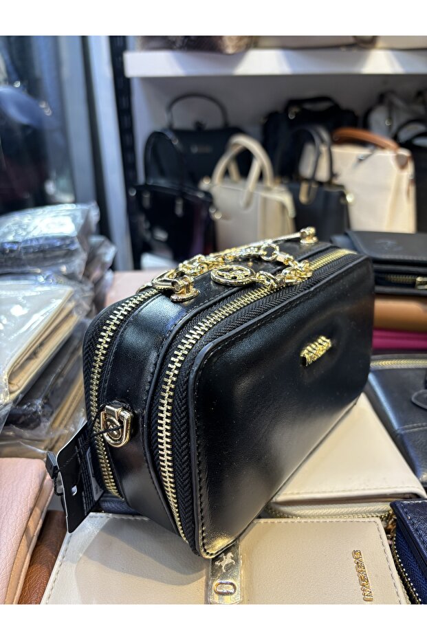 siyah çapraz kutu çanta - 2