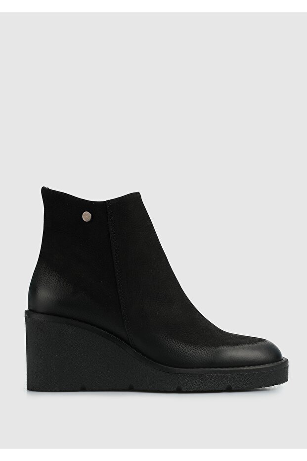 Black Leather Women's Bootie