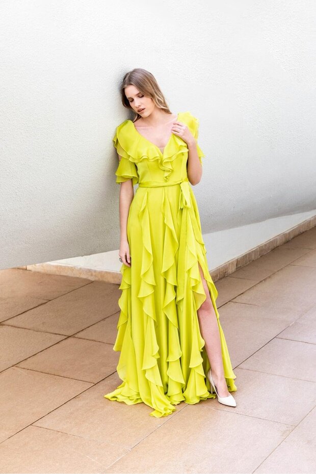 Silk Ruffles Dress