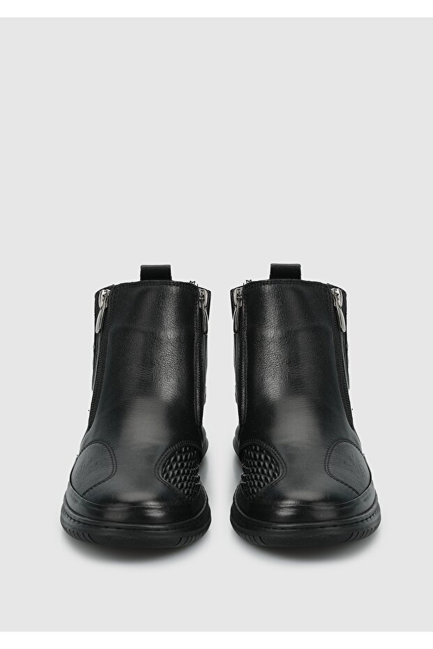 Siyah Deri Kadın Bot - 3