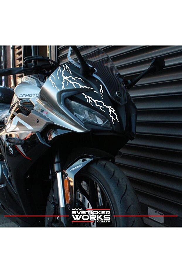 ملصق CFMOTO 250SR للرأس الأمامي بنمط البرق، ملصق زخرفي