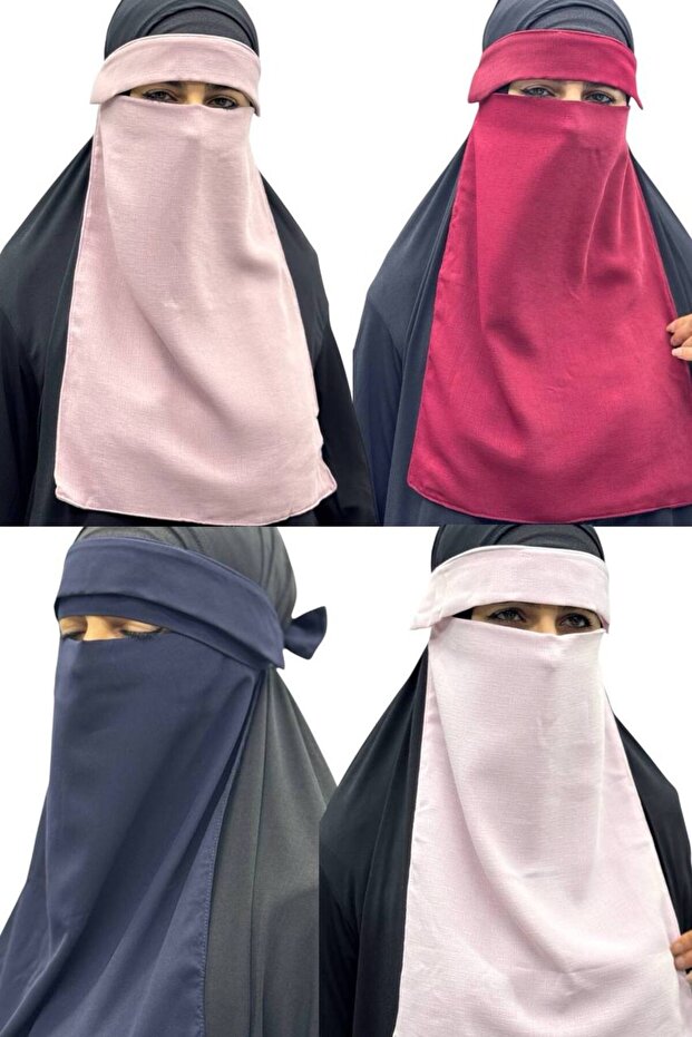 4 Pieces Hijab Medina Silk Eye Cover Niqab