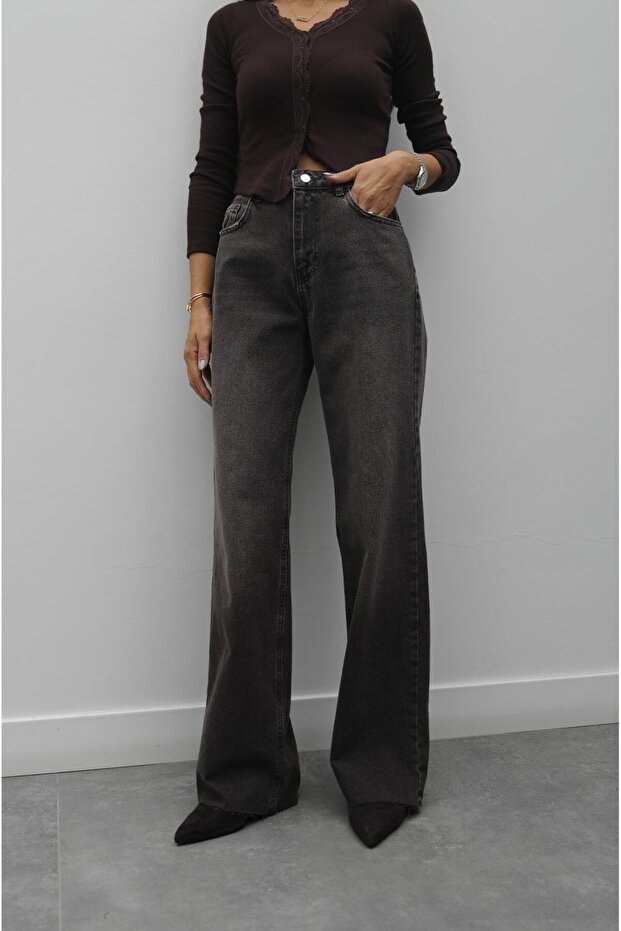 Bitterbraune Jeans mit mittlerer Taille - 1
