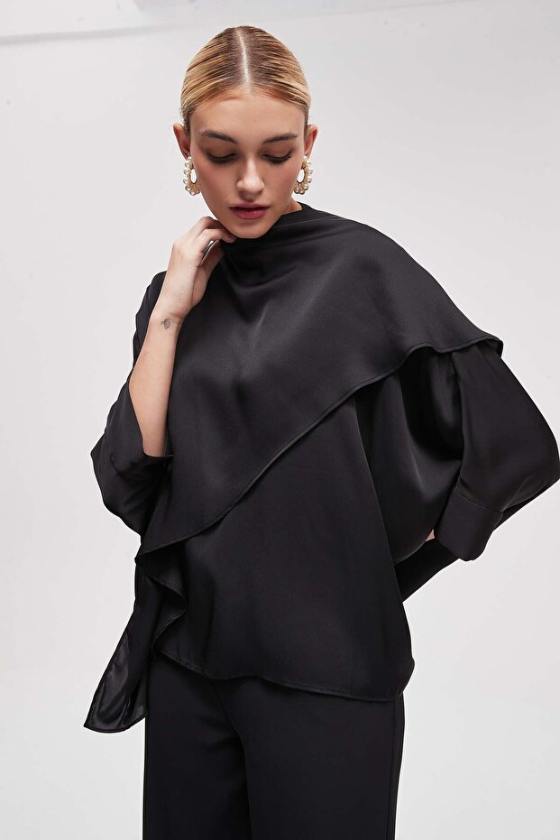 Solid 3/4 Sleeve Blouse - 5