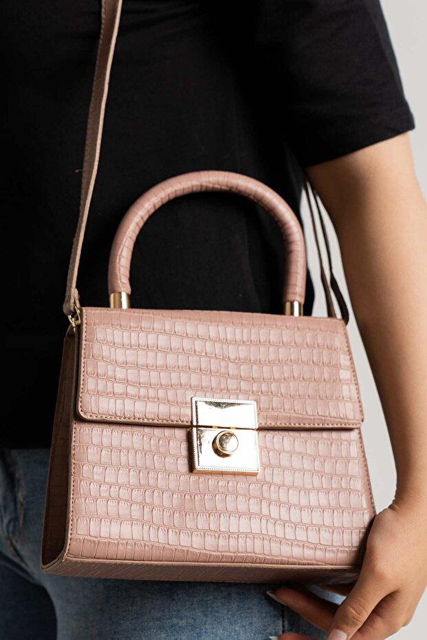 Solid Snake Skin Handbag - 1