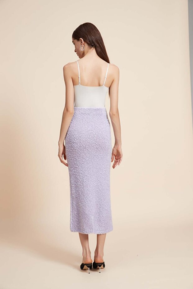Solid Knit Midi Skirt - 5