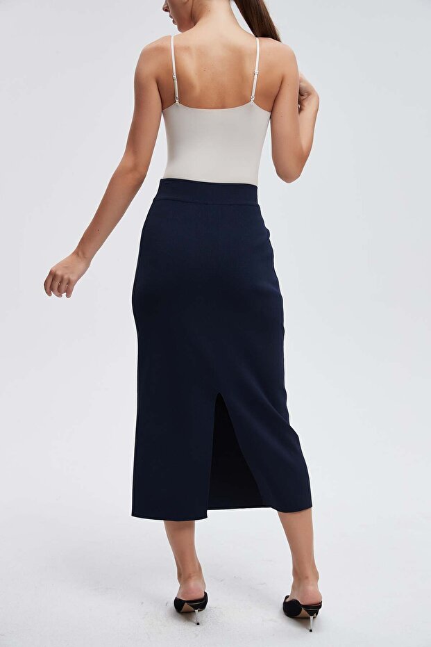 تنورة ميدي محبوكة سادة - 5