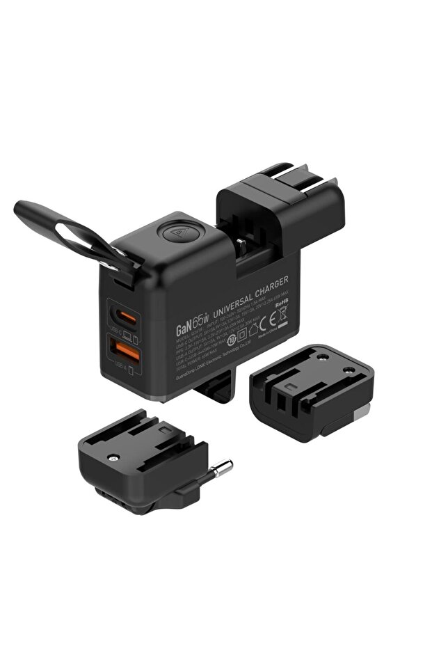 US EU UK AUS Plug With 1M C to C cable LDNIO GaN 65W Fast Charger Type C Universal Travel Adapter Wi