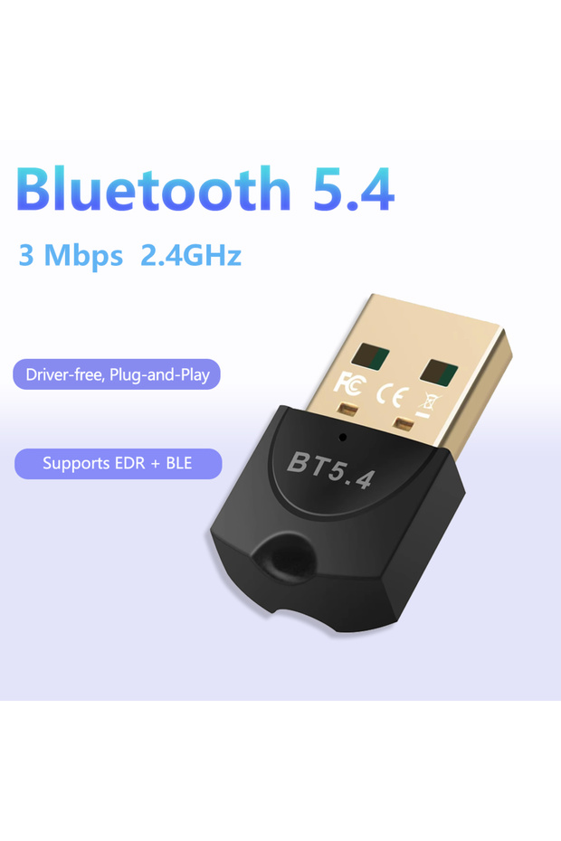 Adapter 5.4 Bluetooth Adapter 5.4, USB Bluetooth Dongle for PC, Bluetooth Stick for Keyboard ,Mouse, - 1