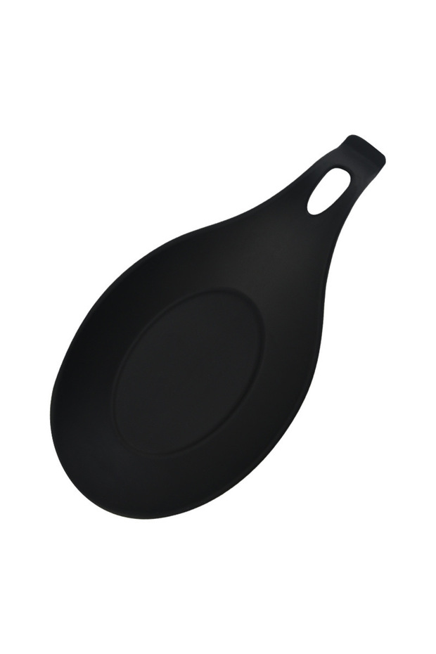 Black 1Pc Silicone Insulation Spoon Shelf Heat Resistant Placemat Drink Glass Coaster Tray Spoon Pad