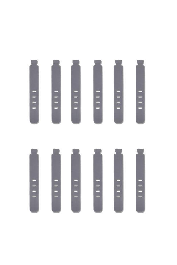 Gray-12PCS 20/12/4PCS Cable Ties Cord Organizer Management Silicone Wire Holder Straps Zip Clips Reu