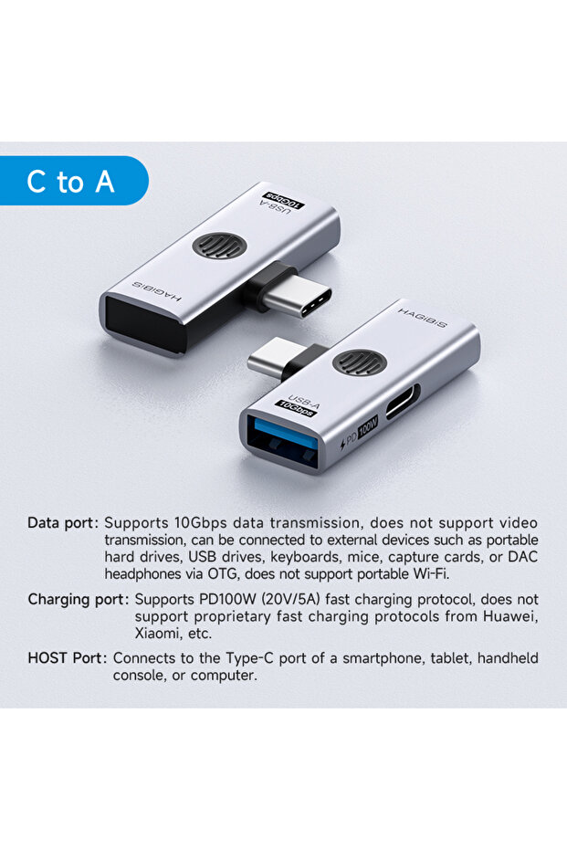 C to A and PD Hagibis Dual USB C Adapter 1 in 2 Out Splitter with 100W Charging Port USB C to Headph - 1