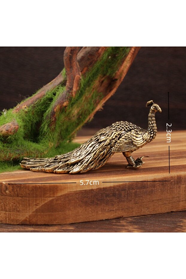 Light Grey Peacock Ornament Home Decor Statue Figure Brass Ornament, Chinese Handicraft Decoration S