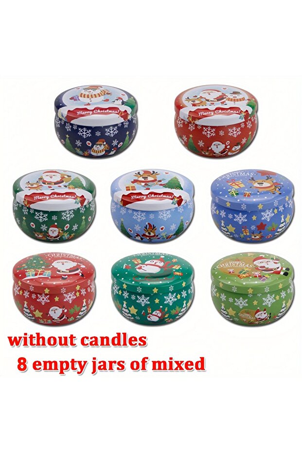 8PCS 2.5oz 8 Pcs Tinplate Empty Scented Candle Tin Jars, Reusable Storage Case for Dry Storage Spice
