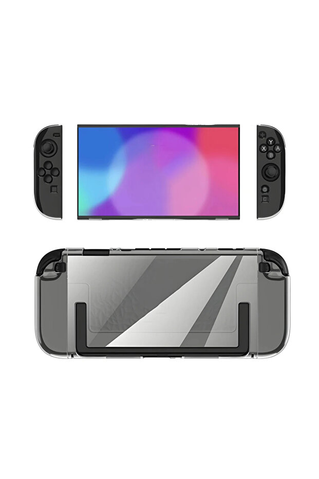 حافظة صلبة شفافة من البولي كربونات لجهاز تحكم NS Switch 2 Joycon مع غطاء واقٍ منفصل P