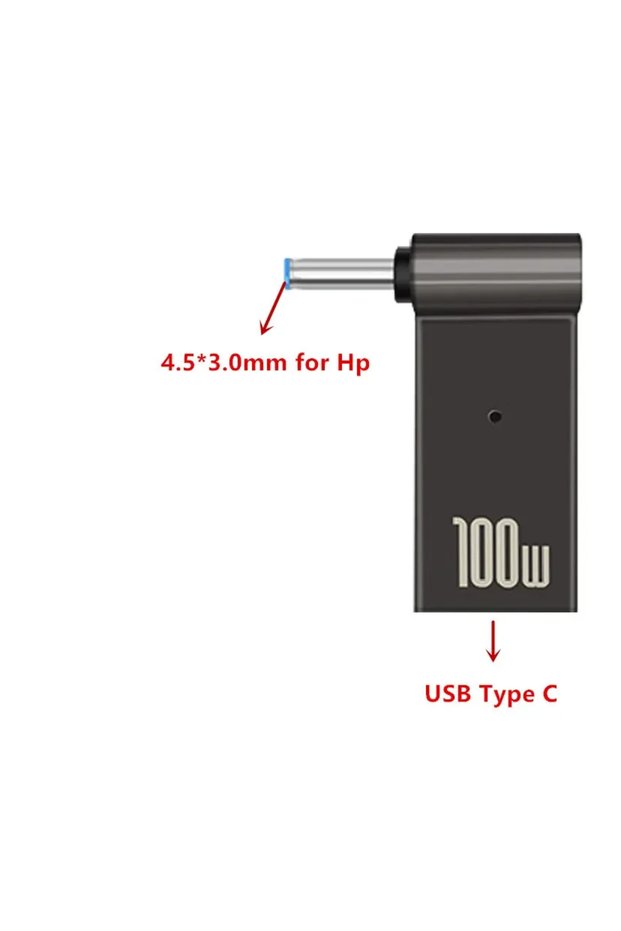 4.5-3.0mm (for Hp) 100W USB Type C Fast Charging Adapter Plug Connector Universal USB C Laptop Charg