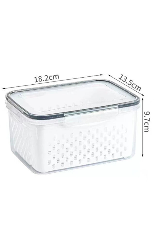 1700ml Fruit Storage Containers for Fridge Produce Containers with Removable Fruit Washing Bowl with