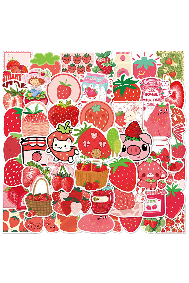50Pcs 50Pcs Kawaii Strawberry Stickers DIY Stickers Scrapbooking Phone Luggage Skateboard Vinyl Wat