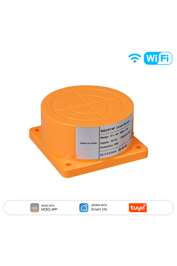 MOES WIiFi Detector EU MOES Tuya WiFi/ZigBee Smart Water Level Sensor with APP Alarm Alert, Ultrason