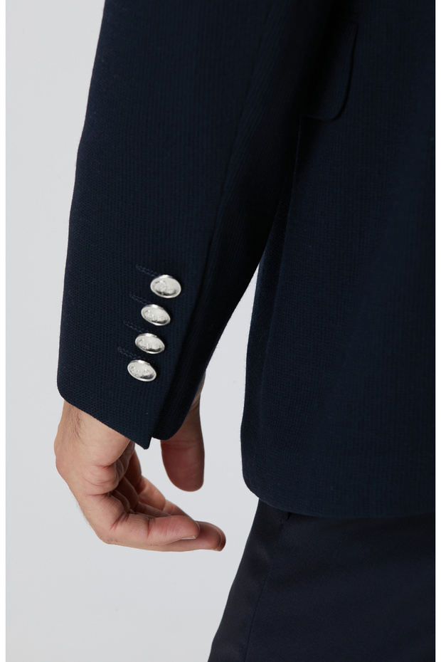 Siyah Armürlü Blazer Ceket - 7