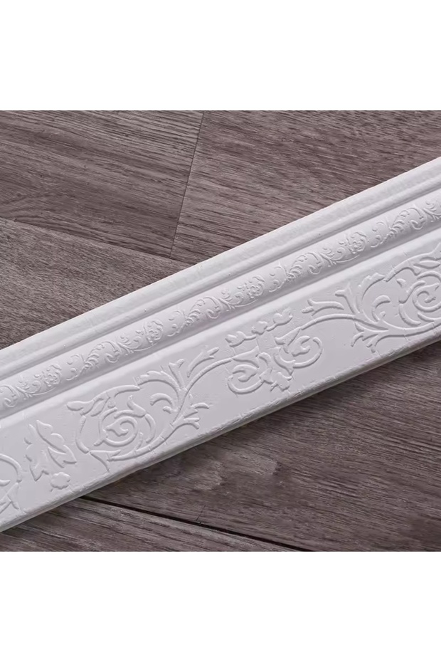 230 × 10 سم أبيض، قطعة واحدة، 2.3 متر × 10 سم، ورق حائط ذاتي اللصق بنمط ثلاثي الأبعاد، خط زخرفي، خط حواف مزخرف
