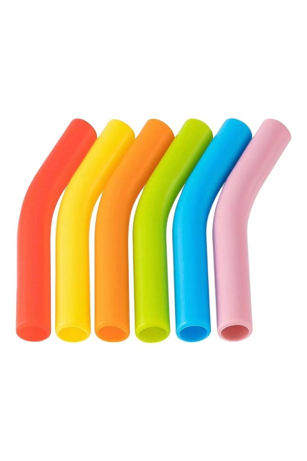 6pcs-Multicolor Silicone Straw Covers Metal Straws Tips Cover 8MM Wide Stainless Steel Food Straw St
