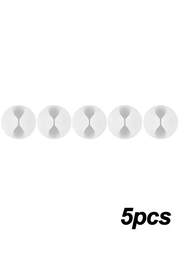 5 × منظم كابلات صغير أبيض 5/50 قطعة، مشابك كابلات شحن USB، منظم سلك سلك مكتبي