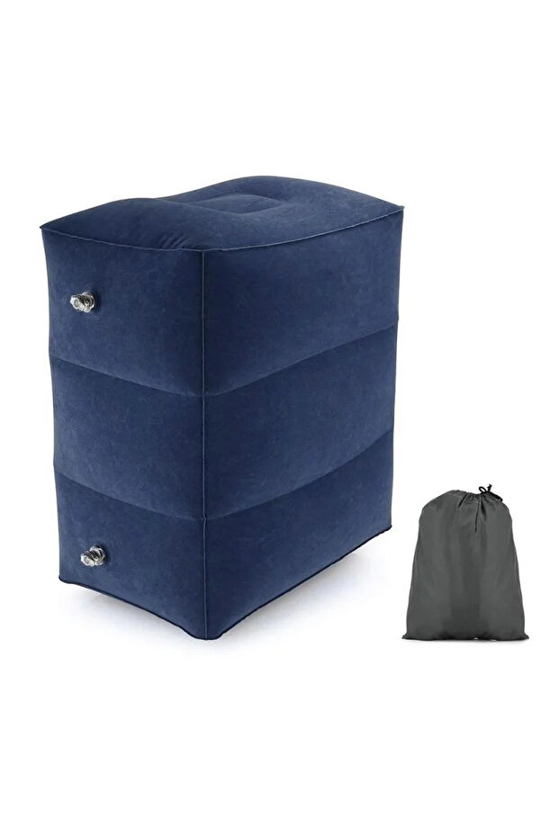 Navy Blue PVC Flight Sleeping Footrest Pillow Resting Pillow On Airplane Car Bus Pillow Inflatable T