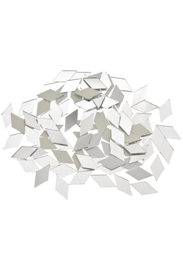 WA01VGM005 100PCS Glass Mirror Mosaic Tiles Bulk Diamond Shape DIY Craft Handcrafted Accessory Home