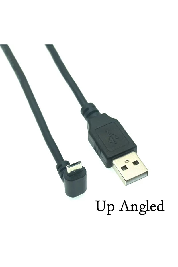 موصل شحن بيانات USB ميكرو USB ذكر إلى USB ذكر بزاوية 90 درجة 150 سم لأعلى ولأسفل يسار يمين