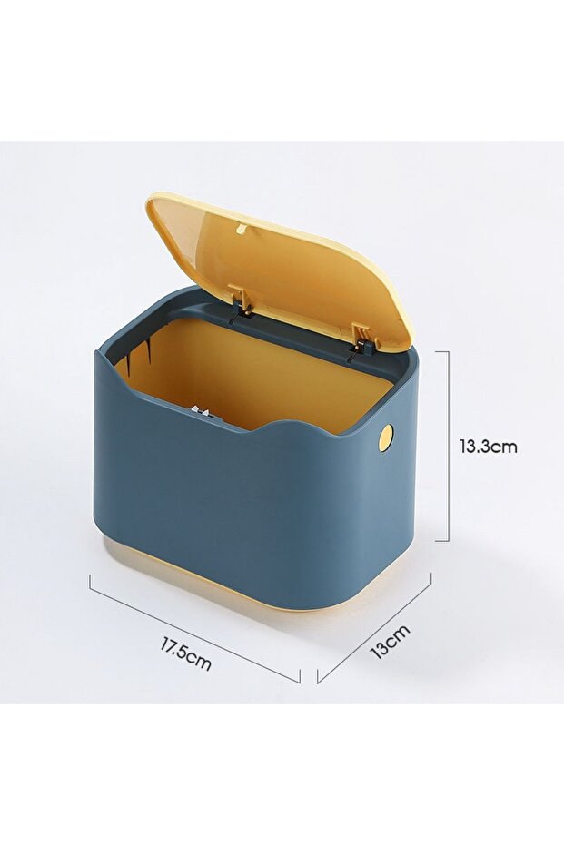 blue Cat Litter Box Portable Bedpan Removable Full-closed Kitty Litter Pan Potty Toilet for Rabbit M