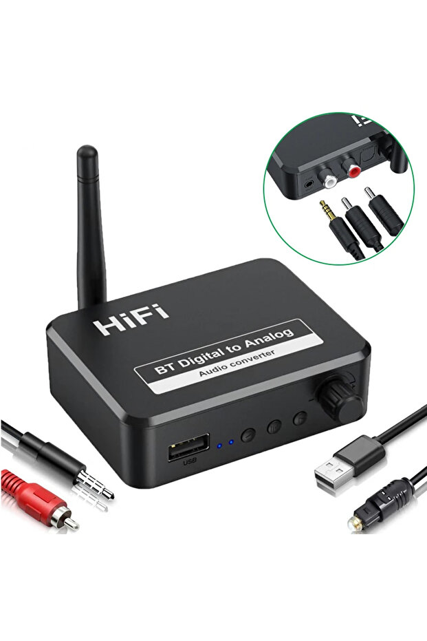 Bluetooth 5.0 Receiver Digital to Analog Audio DAC Converter Adapter Digital SPDIF Optical Toslin... - 8