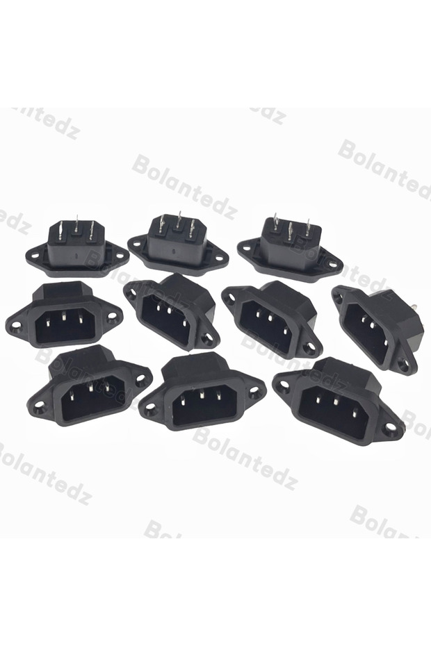 10pcs Bolantedz 3/5/10pcs/lot IEC 320 C14 3Pins Male Plug Panel Power Inlet Sockets Connectors AC 25