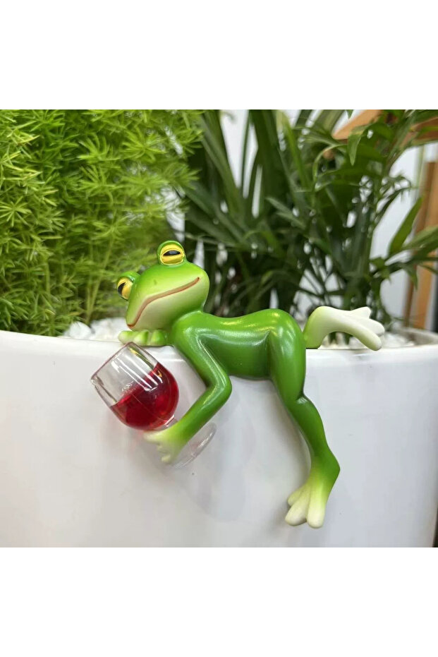 1pc-Sleep Contemporary Resin Frog Planter, Creative Handmade, for Outdoor, Balcony, Garden Decoratio