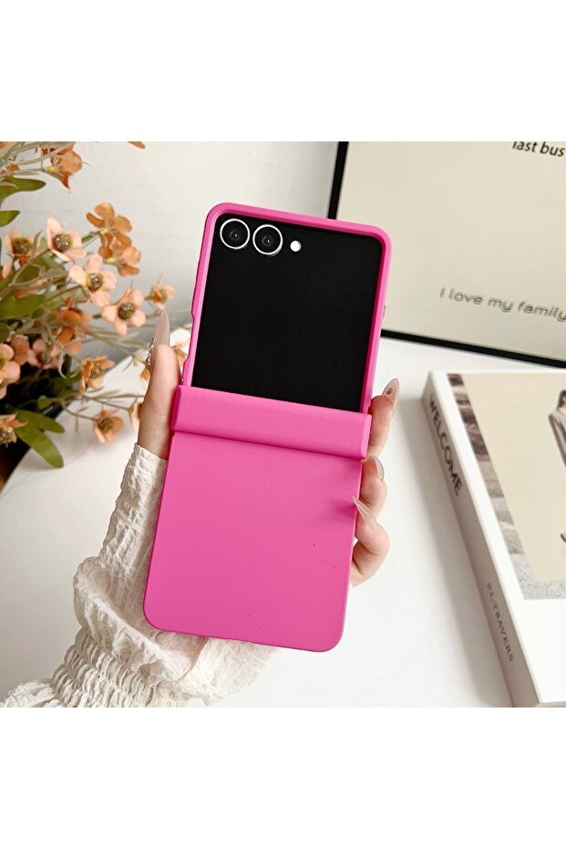 Galaxy Z Flip7 Rose Red Dopamine Candy Color Matte Phone Case for Z Flip 7 FE 6 5 Flip 4 3 5G Hing