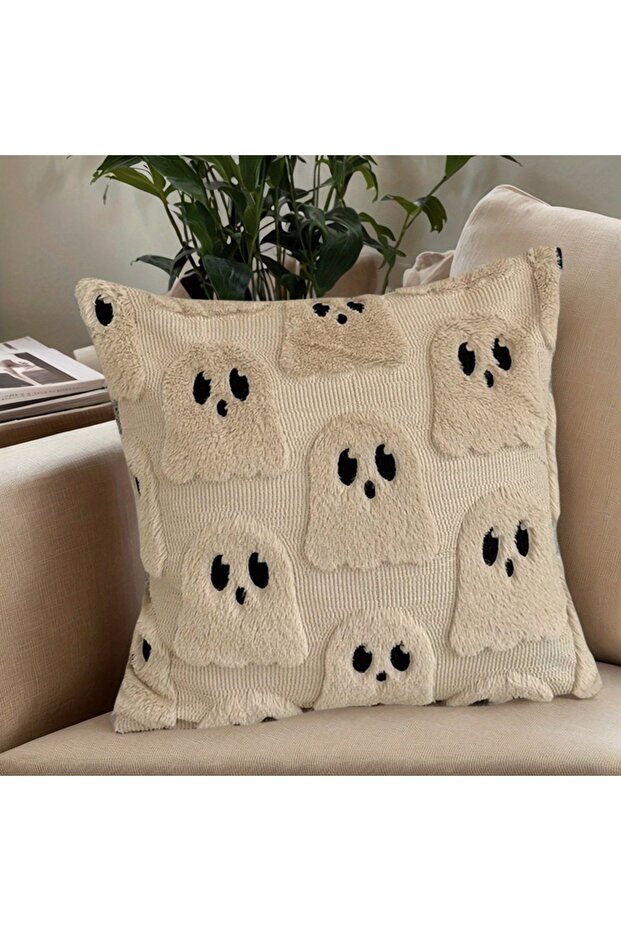 45x45CM 1Pcs BigXG-Beige Christmas Pillow Covers Beige Winter Throw Pillowcase Soft Pillow Covers Cu