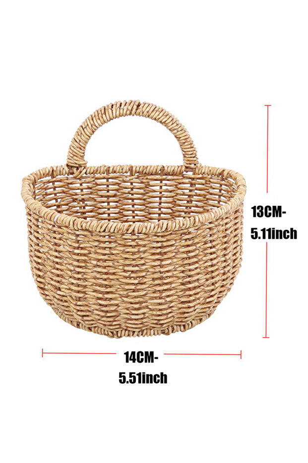 S Imitation Rattan Woven Ginger And Garlic Egg Wall Hanging Storage Basket Bathroom Wall Hanging Ba.