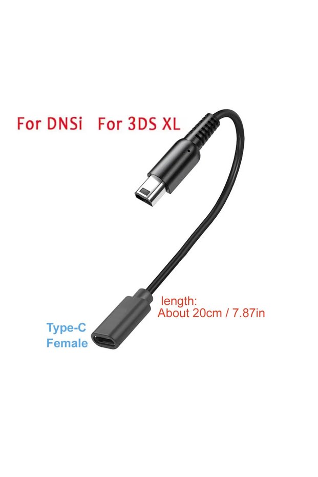1-Pcs - 20cm USB C Charger Cable Cord Wire Type C FOR NDSI 3DS 2DS XL/LL New 3DSXL/3DSLL 2dsxl 2dsll
