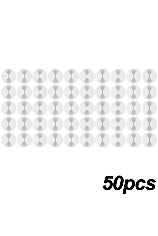 50 × منظم كابلات صغير أبيض 5/50 قطعة، مشابك كابلات شحن USB، منظم سلك مكتبي مرتب