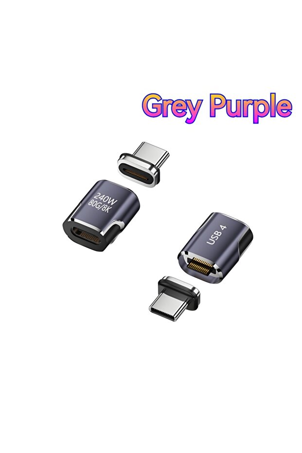 محول AD257 USB Type C مغناطيسي بقوة 240 واط معدني، نقل بيانات 80 جيجابت في الثانية، فيديو 8K، شحن سريع، USB-C