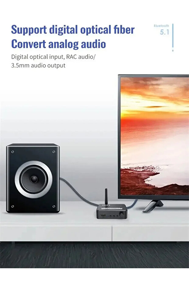 Bluetooth 5.0 Receiver Digital to Analog Audio DAC Converter Adapter Digital SPDIF Optical Toslin... - 7