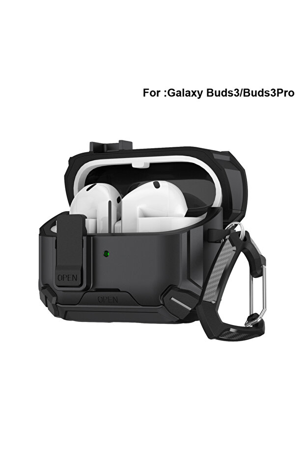 غطاء قفل أمان أسود لسماعات Buds 3/Buds3 Pro مع مفتاح حماية MagSafe...