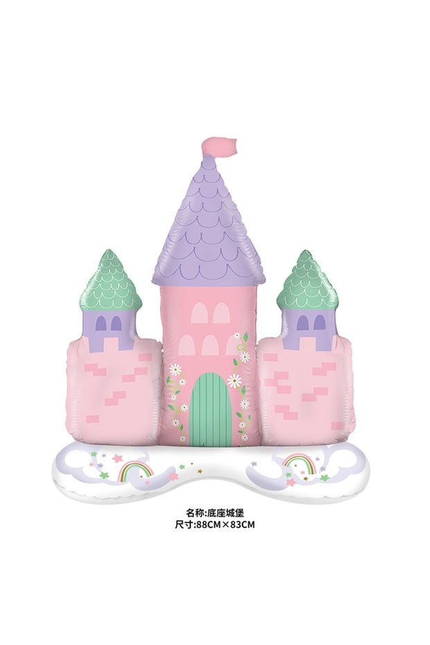 Other Castle 1PCS Castle Princess Carriage Aluminum Film Balloons Children's Party Background Wall D
