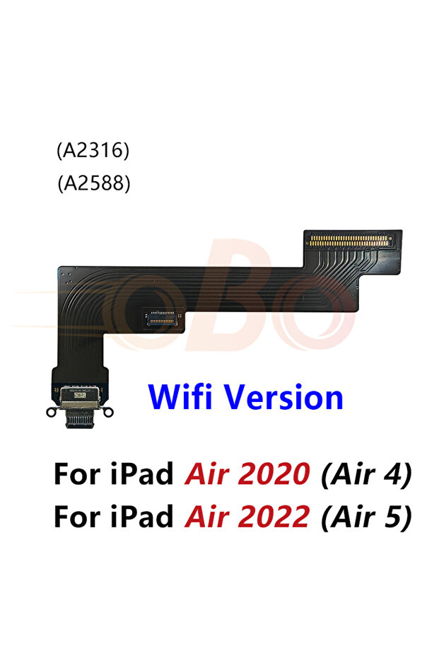 كابل فليكس لمنفذ الشحن USB (واي فاي) لجهاز آيباد إير 1 2 3 4 5 2019 2020 2021 - أسود