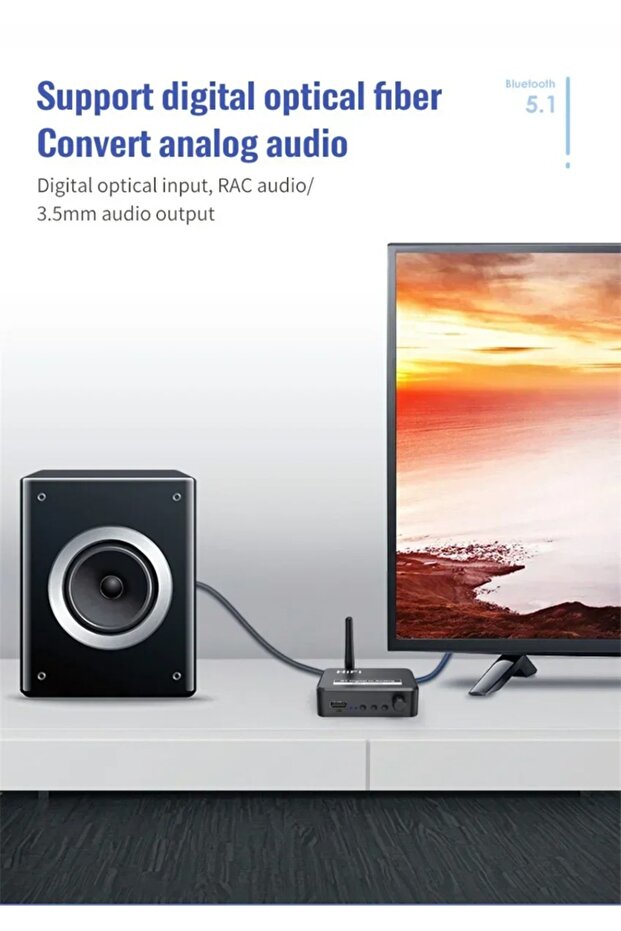 Bluetooth 5.0 Receiver Digital to Analog Audio DAC Converter Adapter Digital SPDIF Optical Toslin... - 2