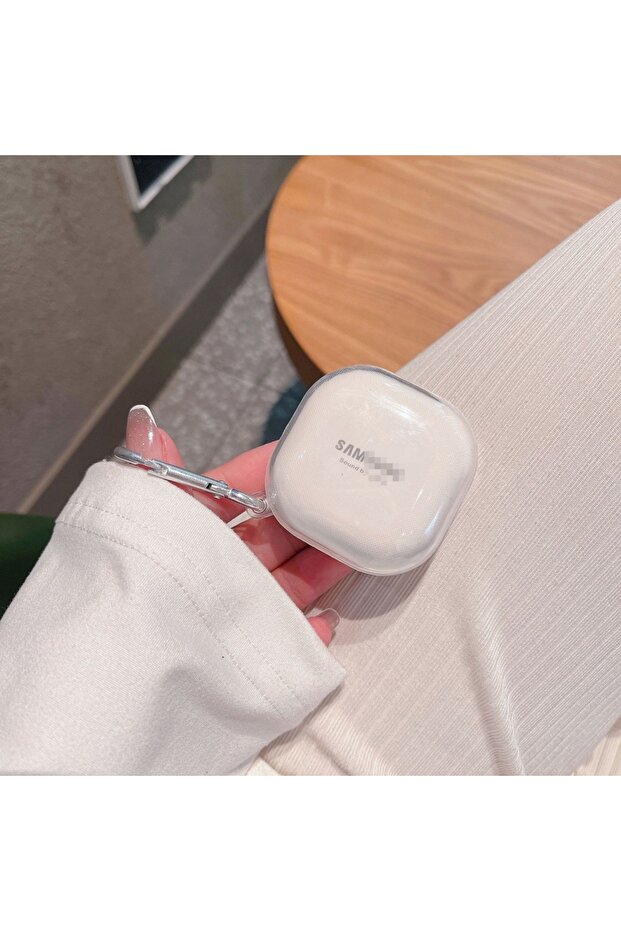 غطاء سماعات Galaxy Buds FE بلون بيج لـ Buds Live 2 Pro 2 FE، غطاء بسيط وشفاف من مادة TPU للسماعات