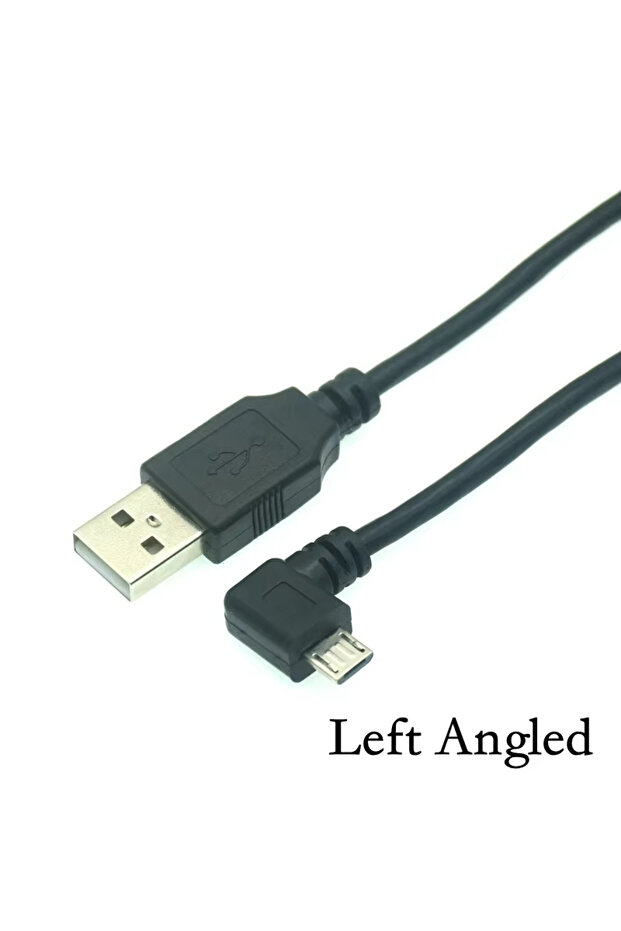 موصل شحن بيانات USB ميكرو USB ذكر إلى USB ذكر بزاوية 90 درجة من اليسار إلى الأسفل بزاوية 150 سم