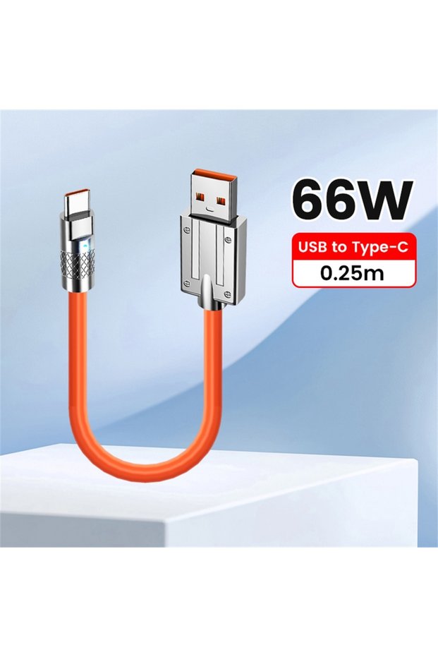 0.25m A to C Elough 0.25m/0.5m 66W Type-c Charging Cable Short Super Fast Charging thick power bank