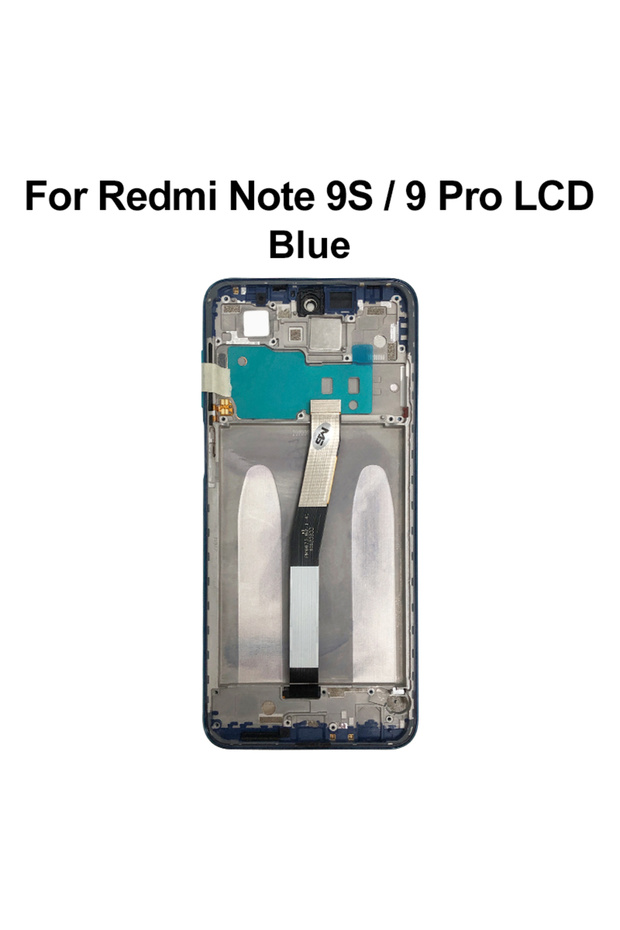 شاشة LCD بإطار أزرق لهاتف Redmi Note 9 Pro، شاشة لمس رقمية لهاتف Redmi Note 9S