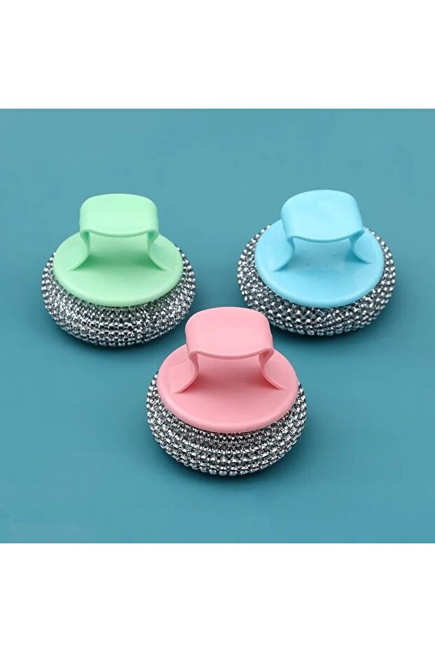 Random colour Cleaning Ball Brush Detachable Stainless Steel Cleaning Brush Pot, Dish & Dish Brush K